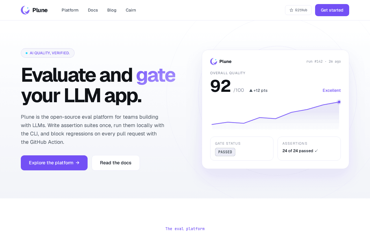 Screenshot of plune.ai