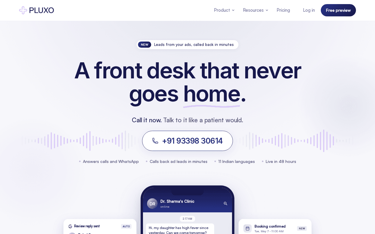 Screenshot of pluxo.ai