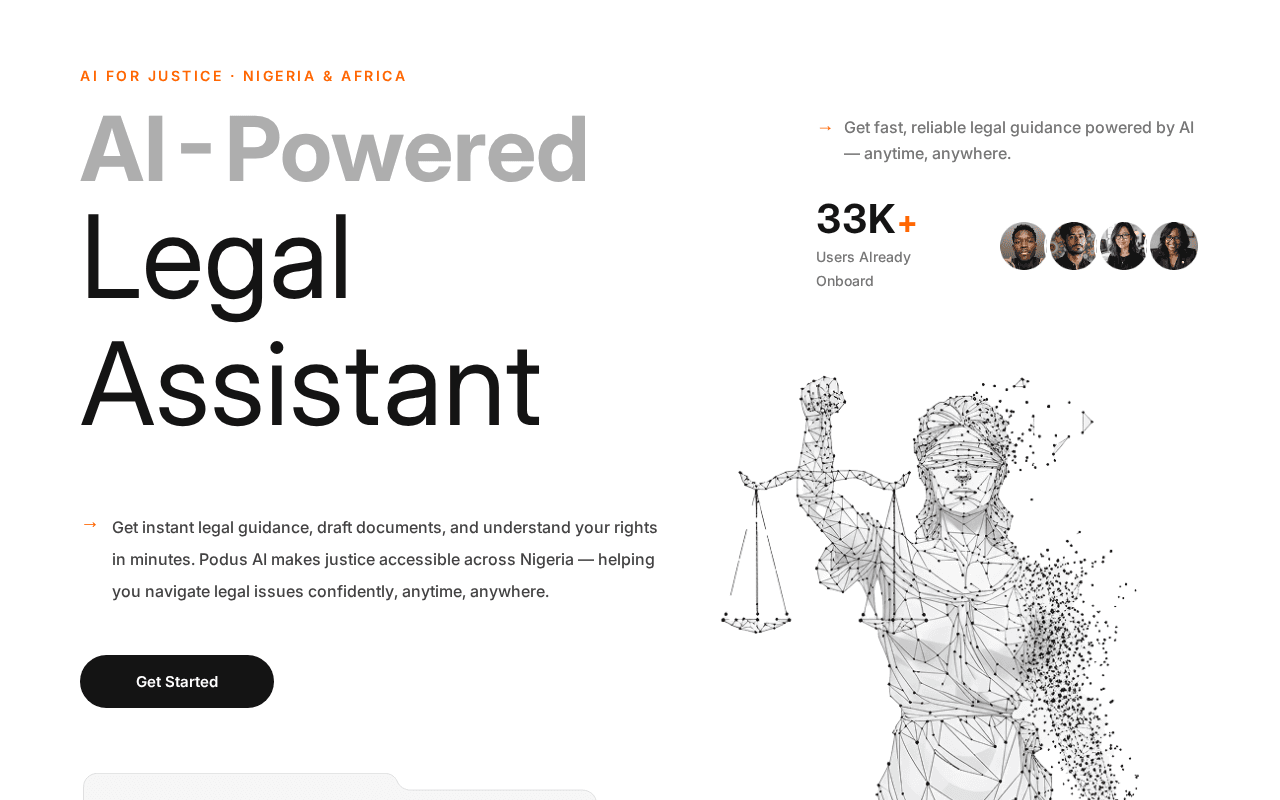 Screenshot of podus.ai