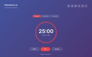 Screenshot of pomotimer.ai