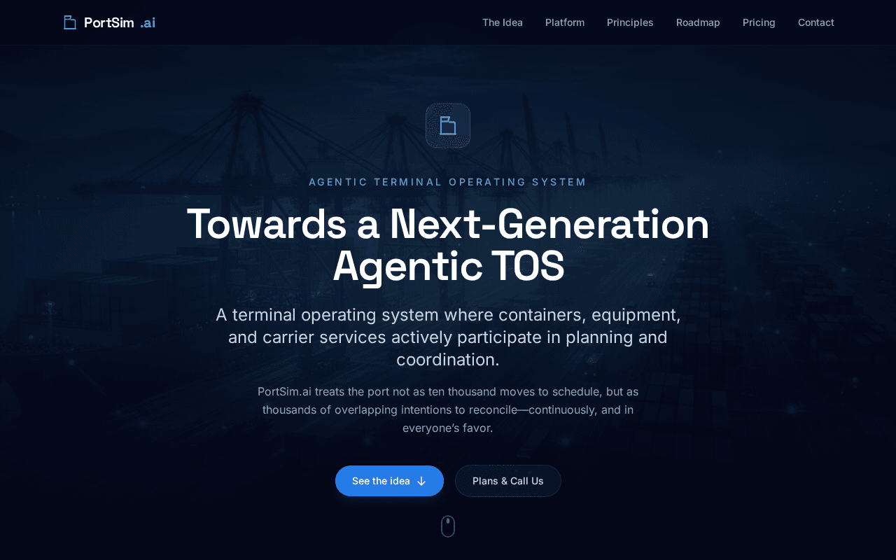 Screenshot of portsim.ai