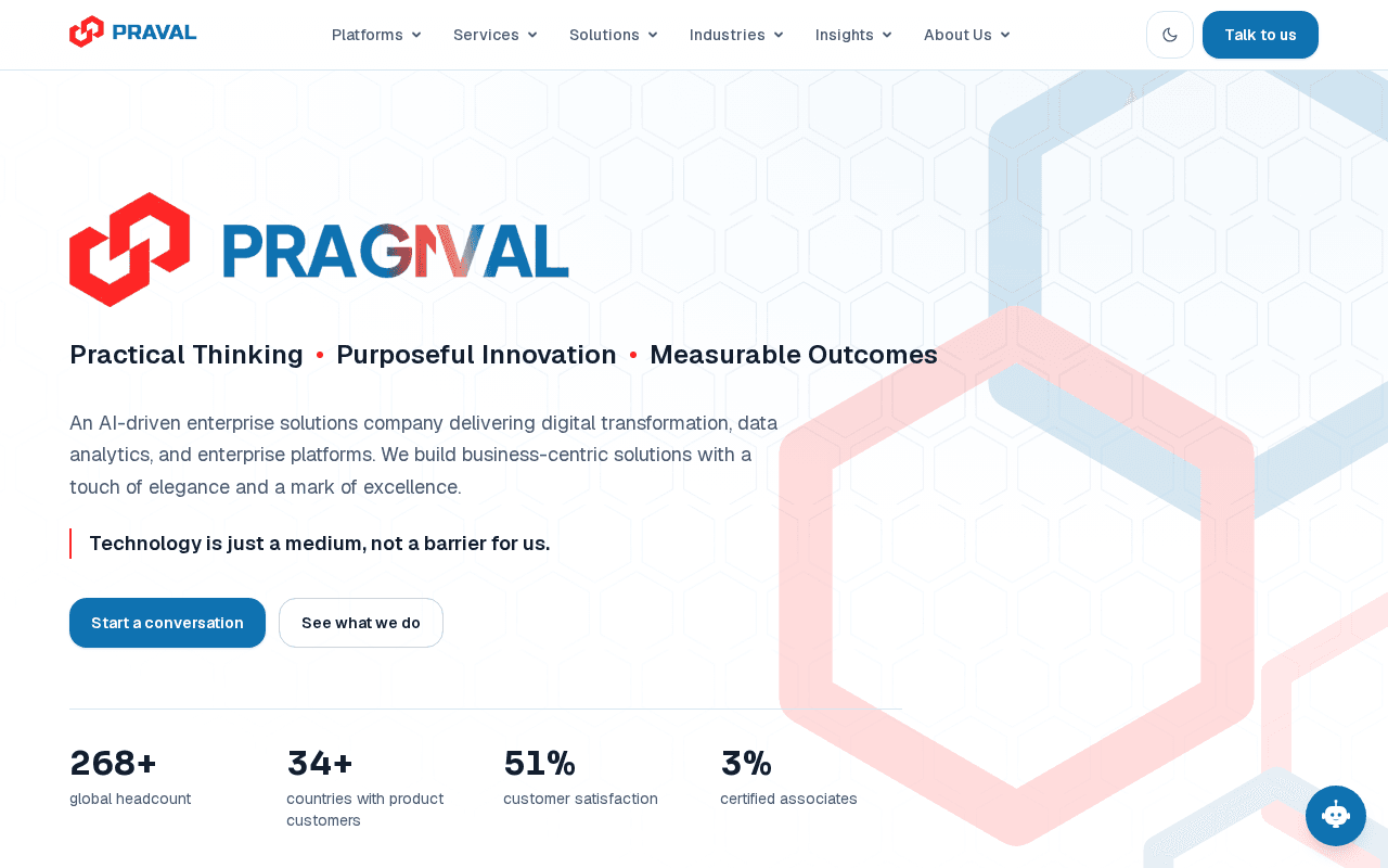 Screenshot of praval.ai
