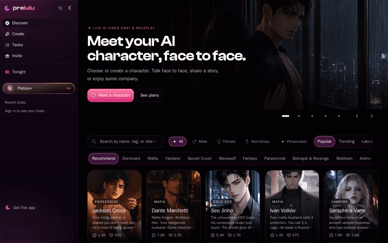 Screenshot of prelulu.ai