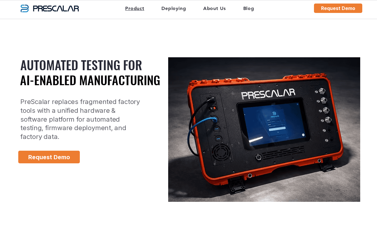 Screenshot of prescalar.ai