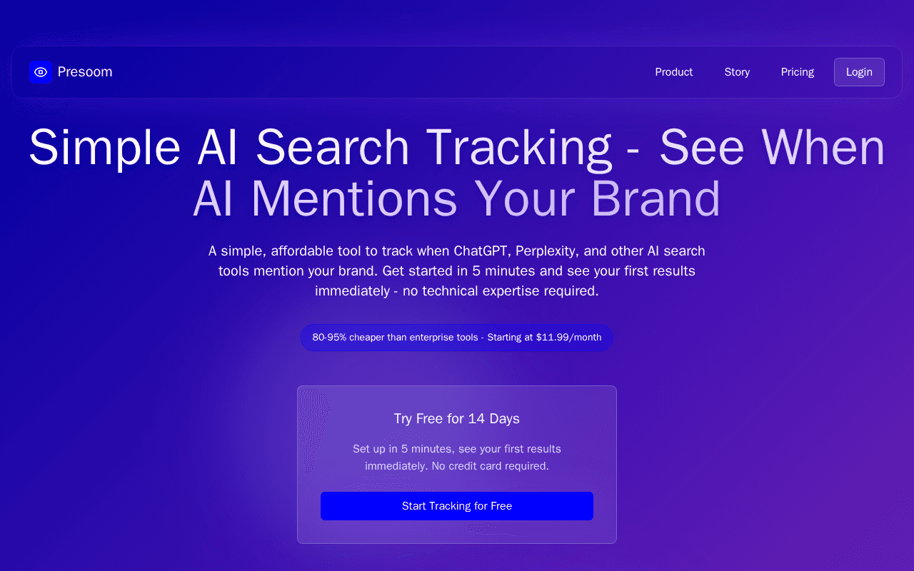 Screenshot of presoom.ai