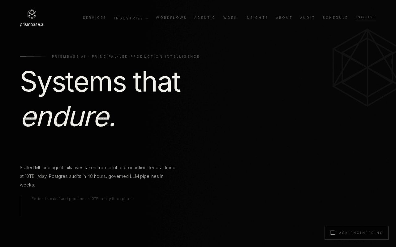Screenshot of prismbase.ai