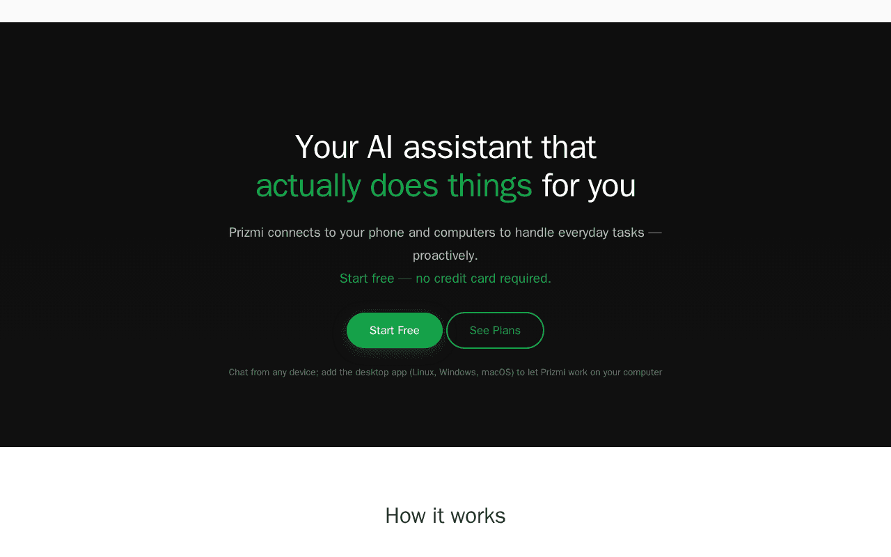 Screenshot of prizmi.ai