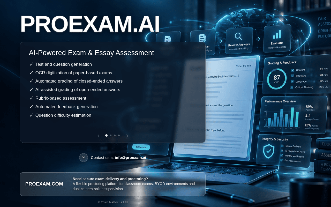 Screenshot of proexam.ai
