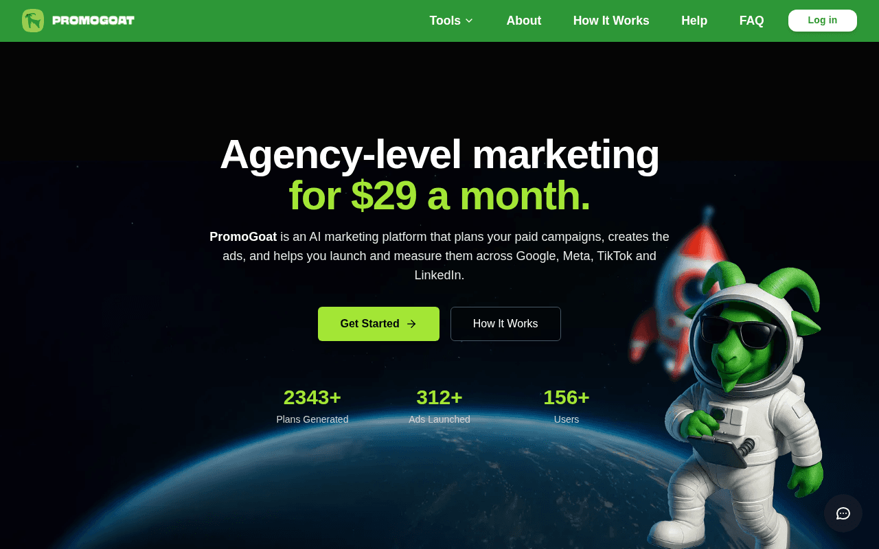 Screenshot of promogoat.ai