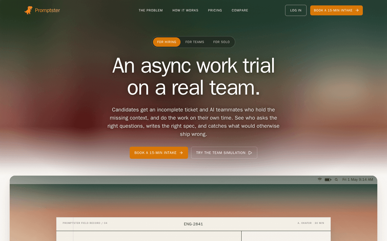 Screenshot of promptster.ai