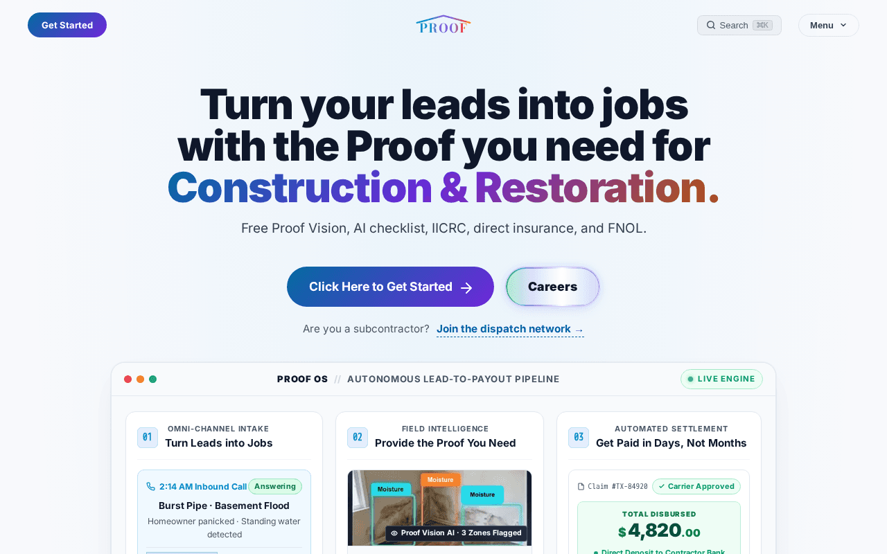 Screenshot of proofco.ai