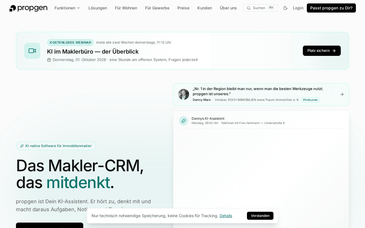 Screenshot of propgen.ai