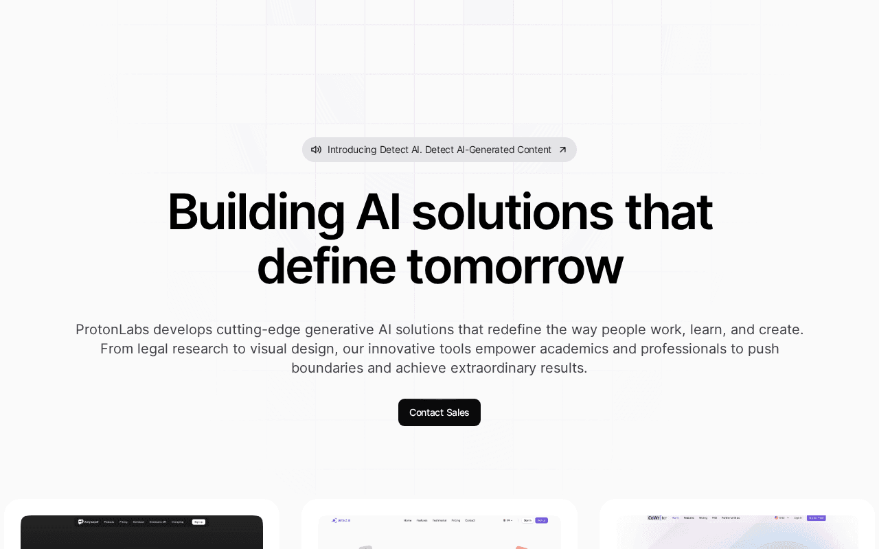 Screenshot of protonlabs.ai