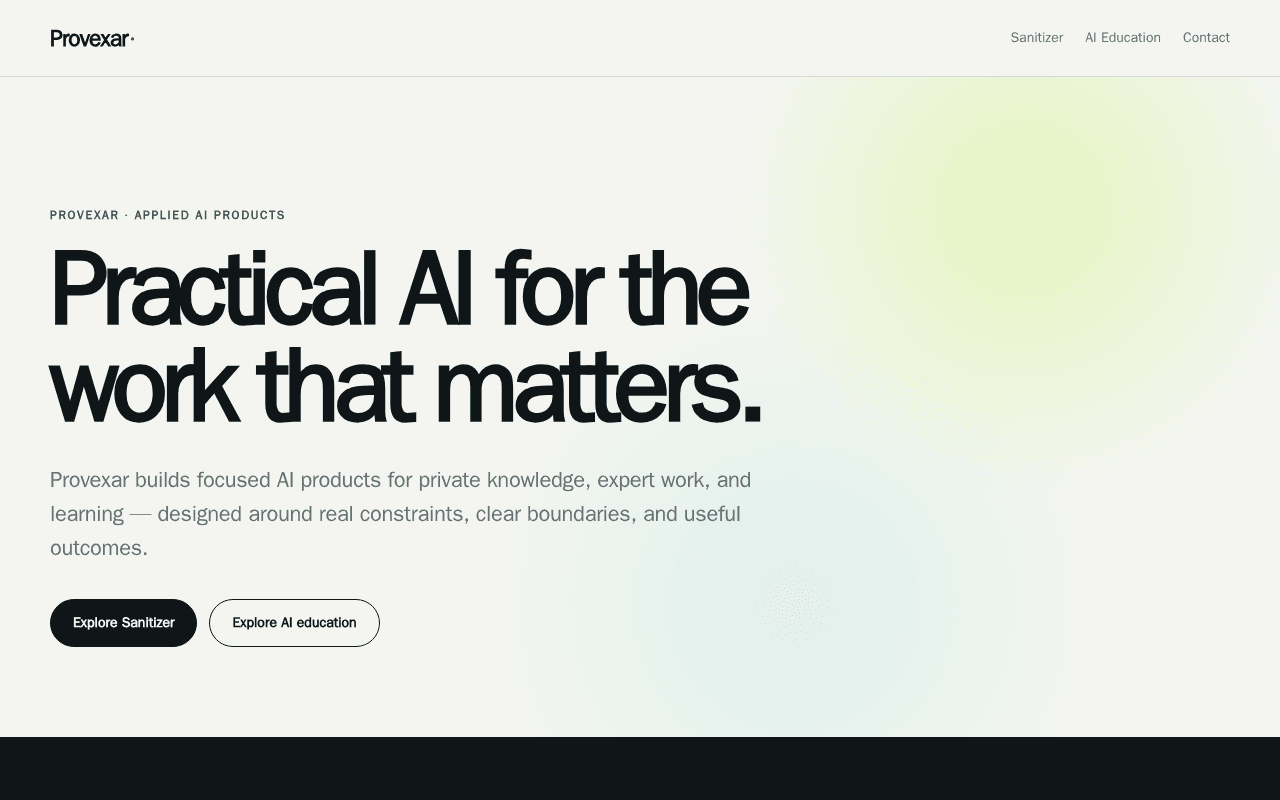 Screenshot of provexar.ai