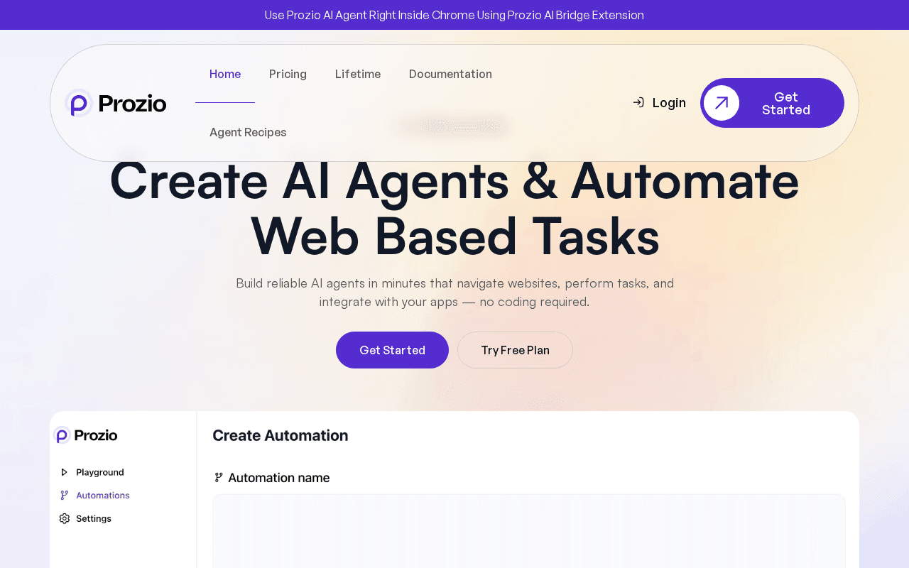 Screenshot of prozio.ai