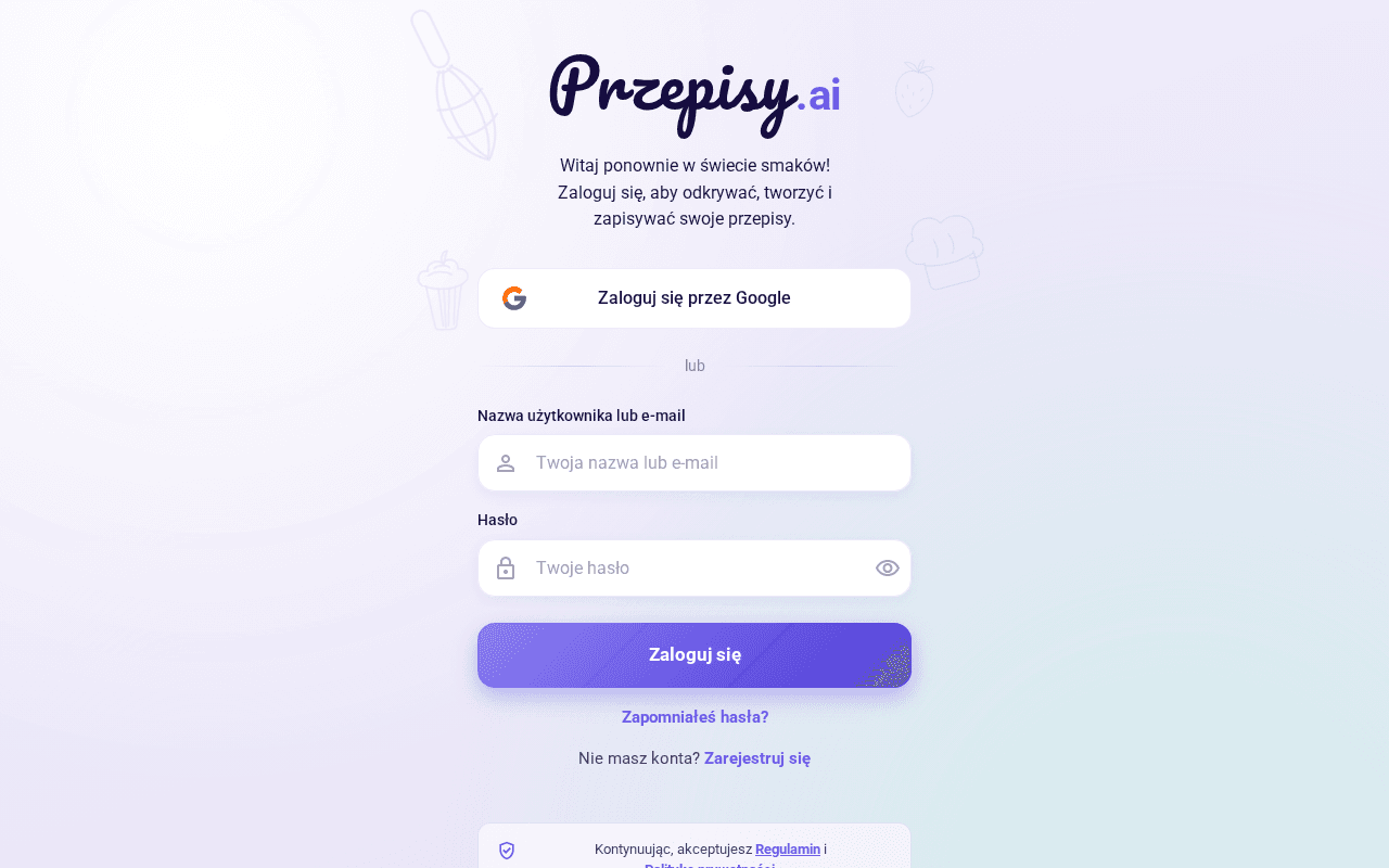 Screenshot of przepisy.ai