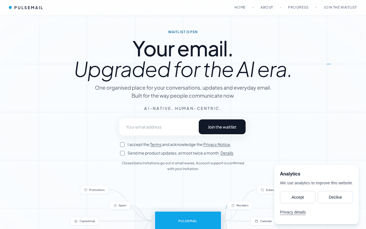 Screenshot of pulsemail.ai