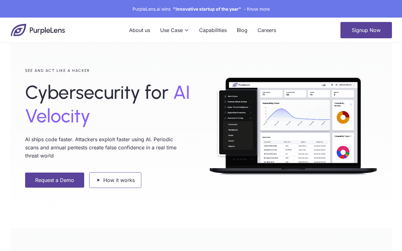 Screenshot of purplelens.ai