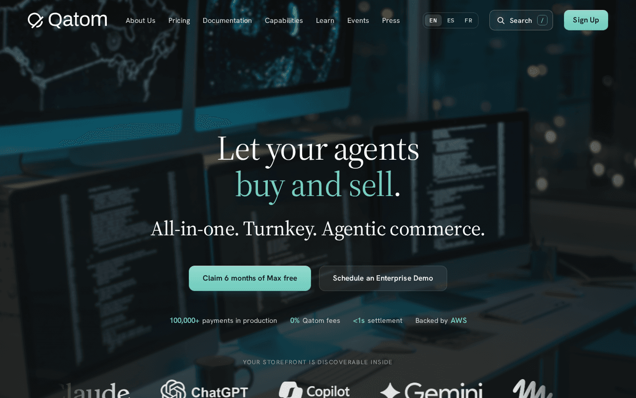 Screenshot of qatom.ai