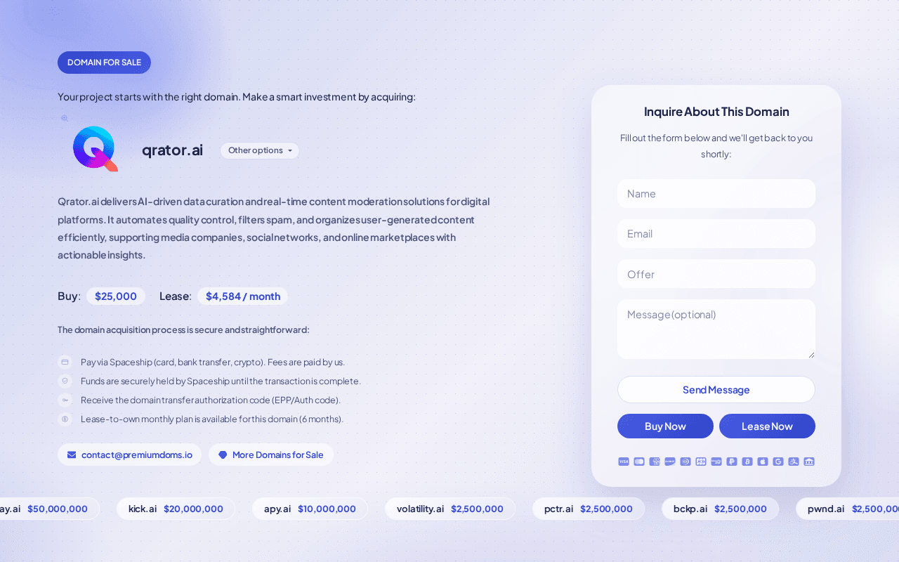 Screenshot of qrator.ai