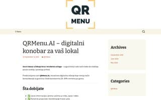 Screenshot of qrmenu.ai