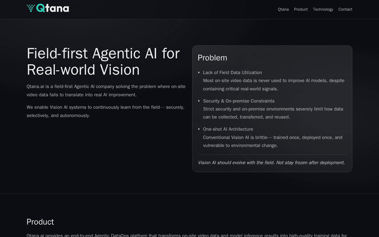Screenshot of qtana.ai