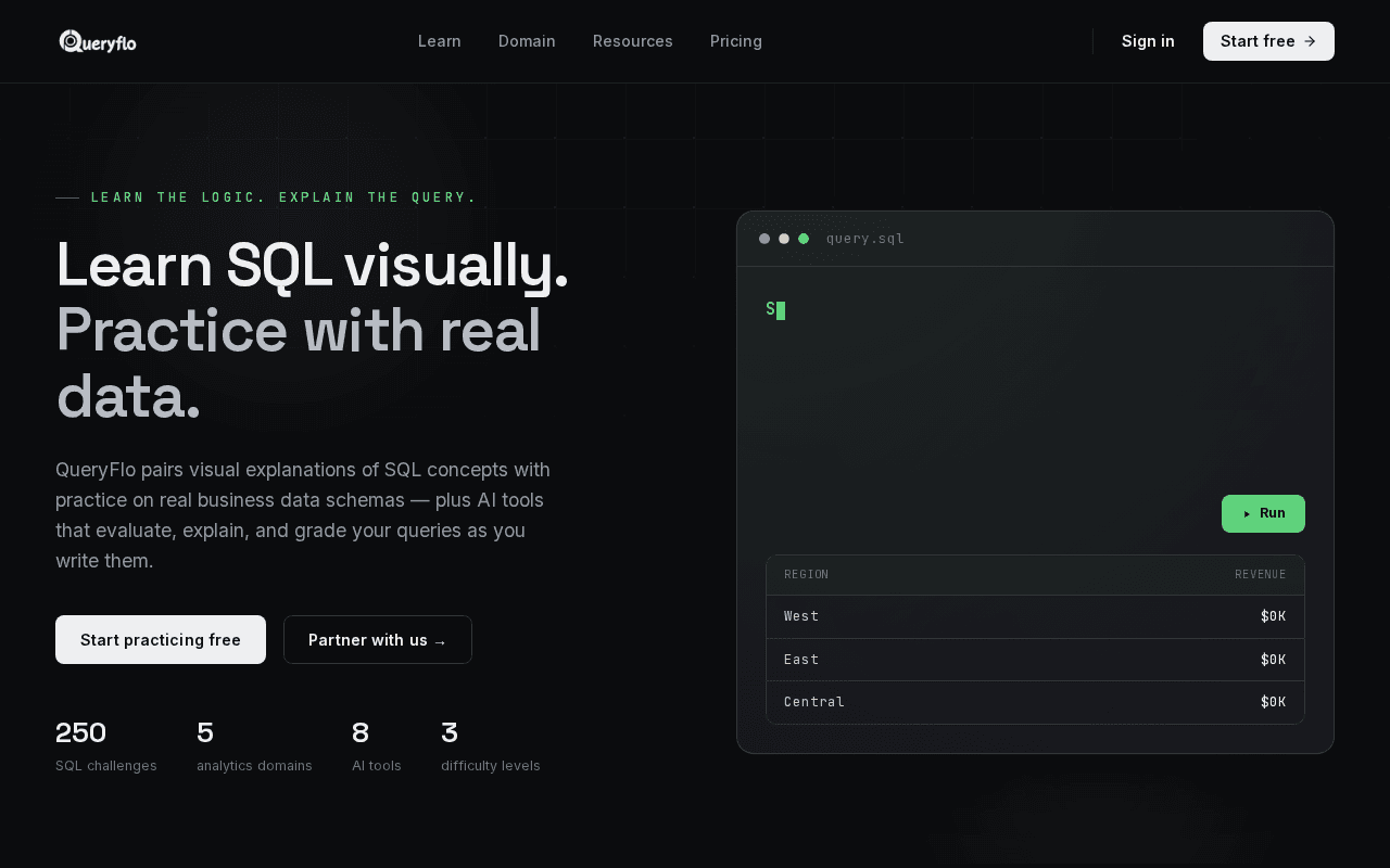 Screenshot of queryflo.ai