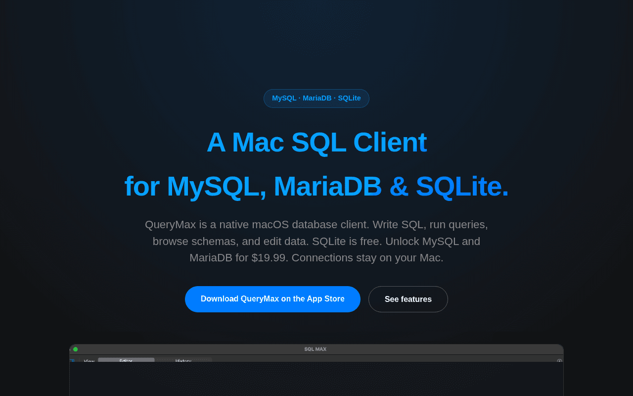 Screenshot of querymax.ai