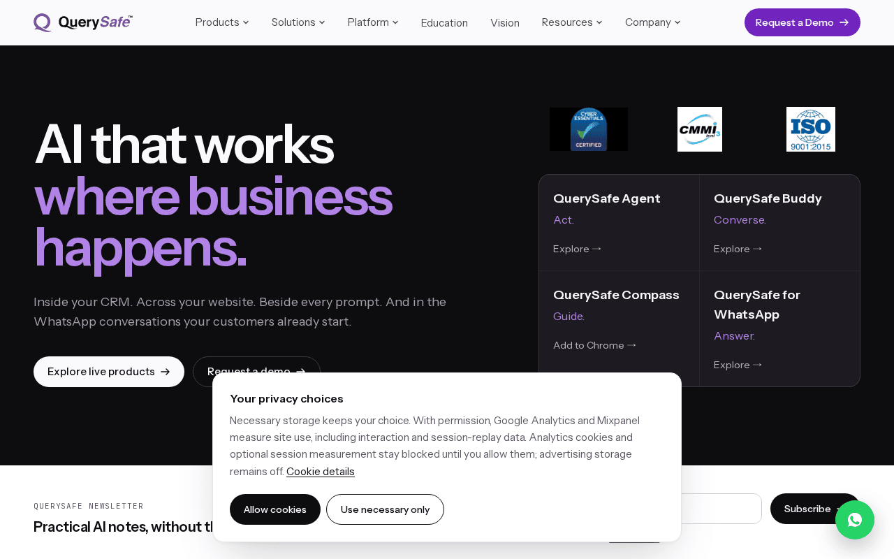 Screenshot of querysafe.ai
