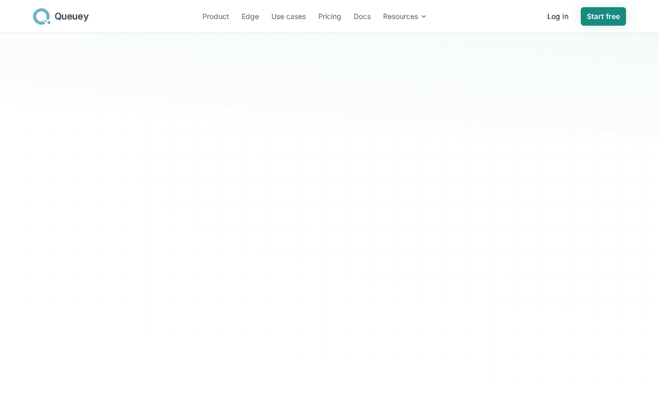 Screenshot of queuey.ai
