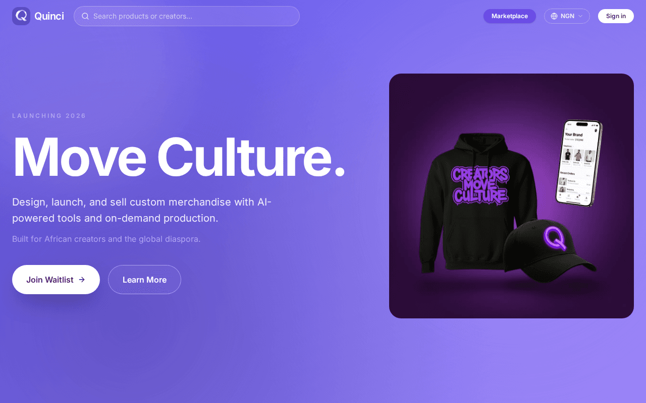 Screenshot of quinci.ai