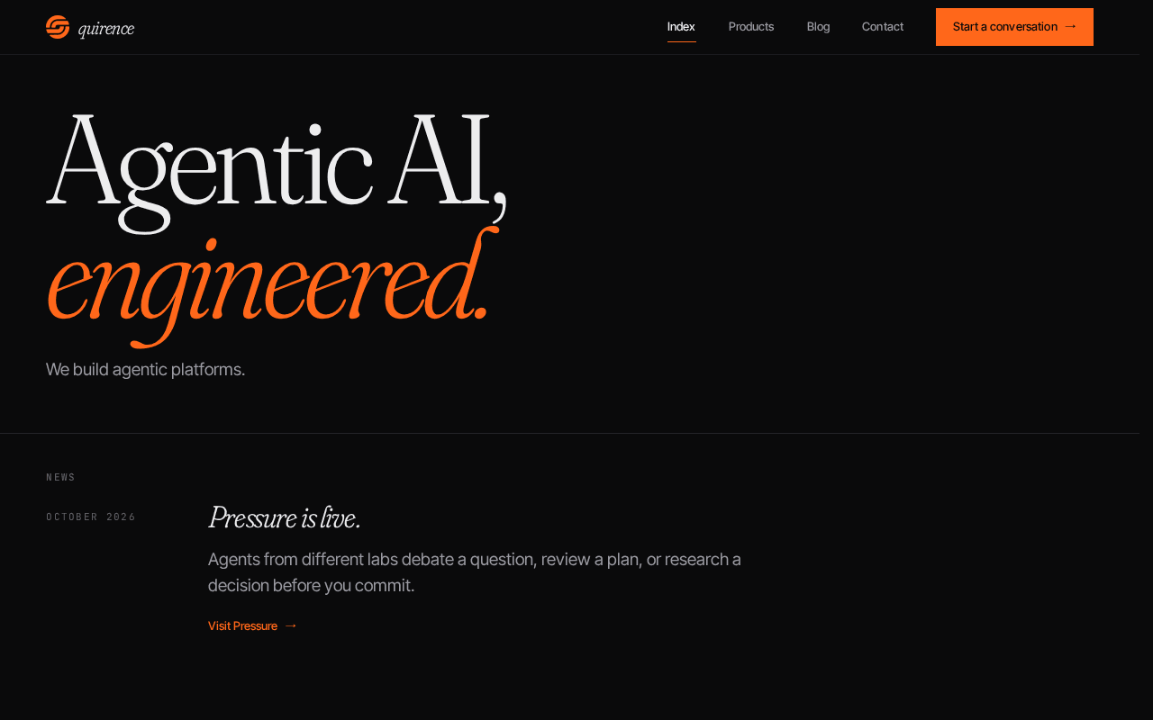 Screenshot of quirence.ai