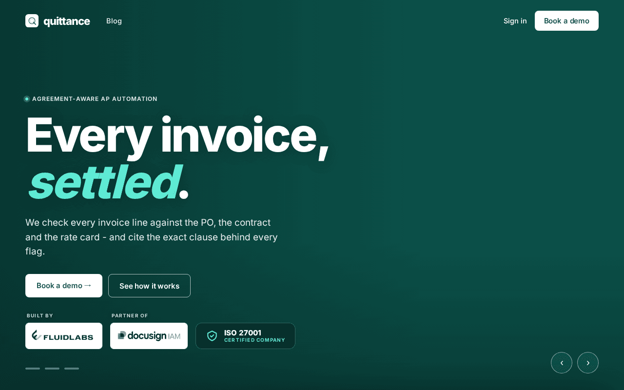 Screenshot of quittance.ai