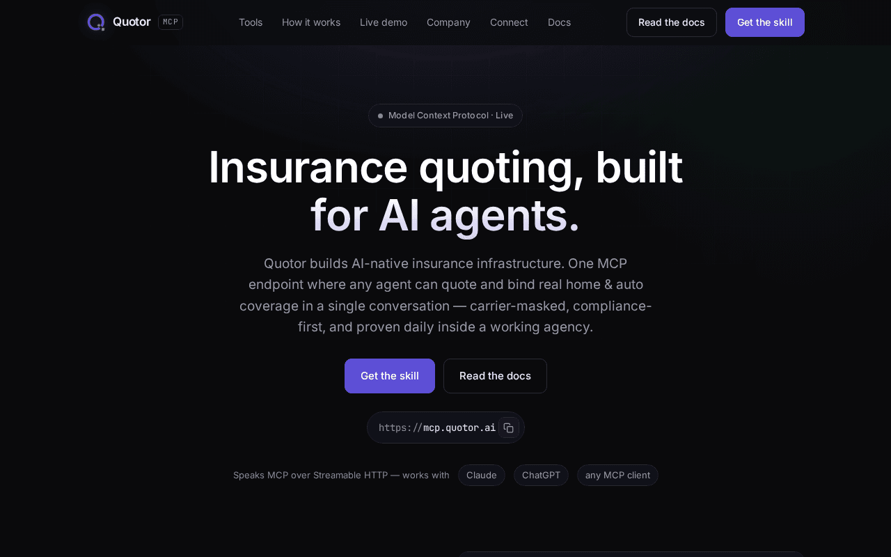 Screenshot of quotor.ai