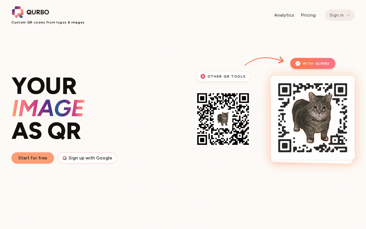 Screenshot of qurbo.ai
