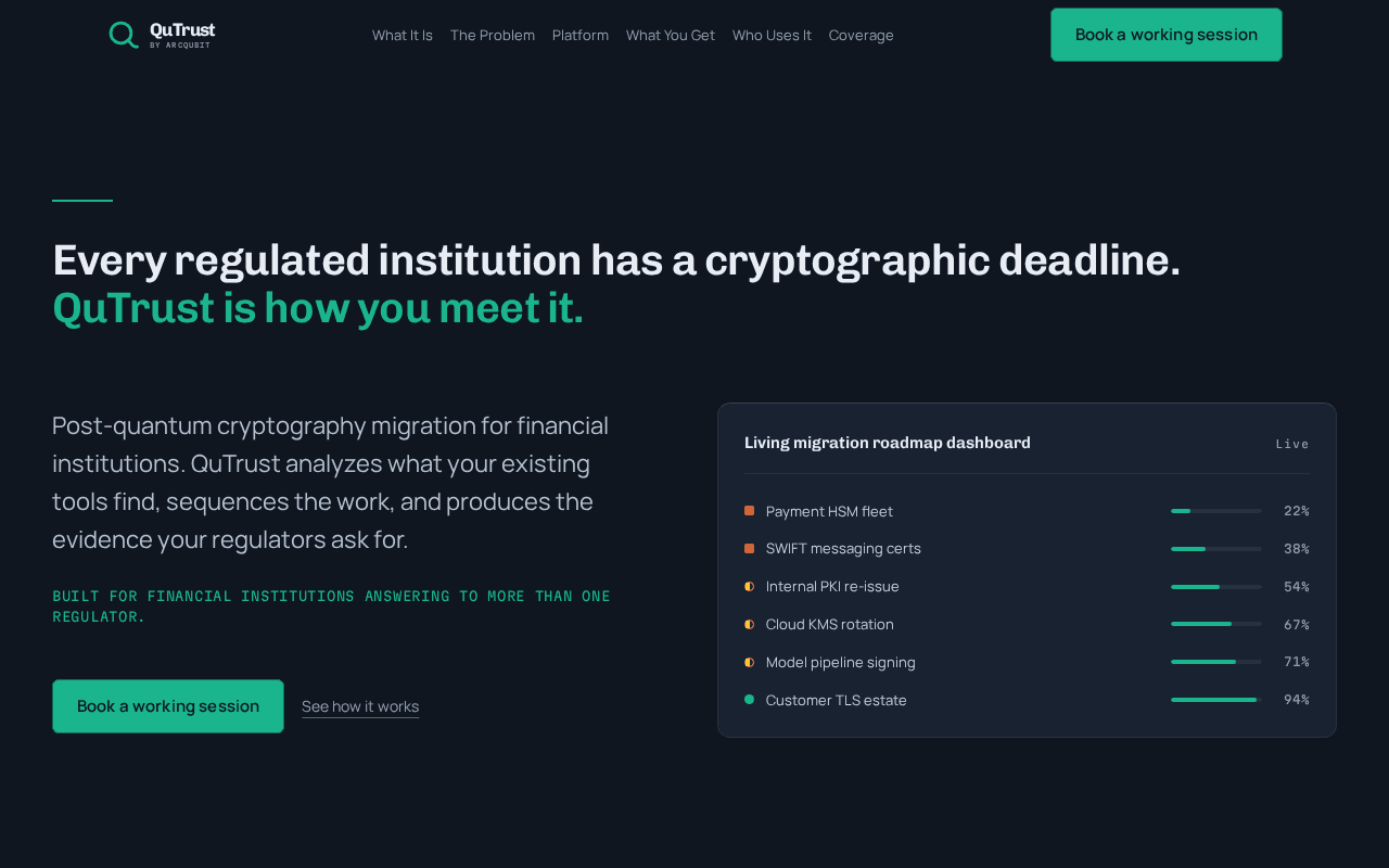 Screenshot of qutrust.ai