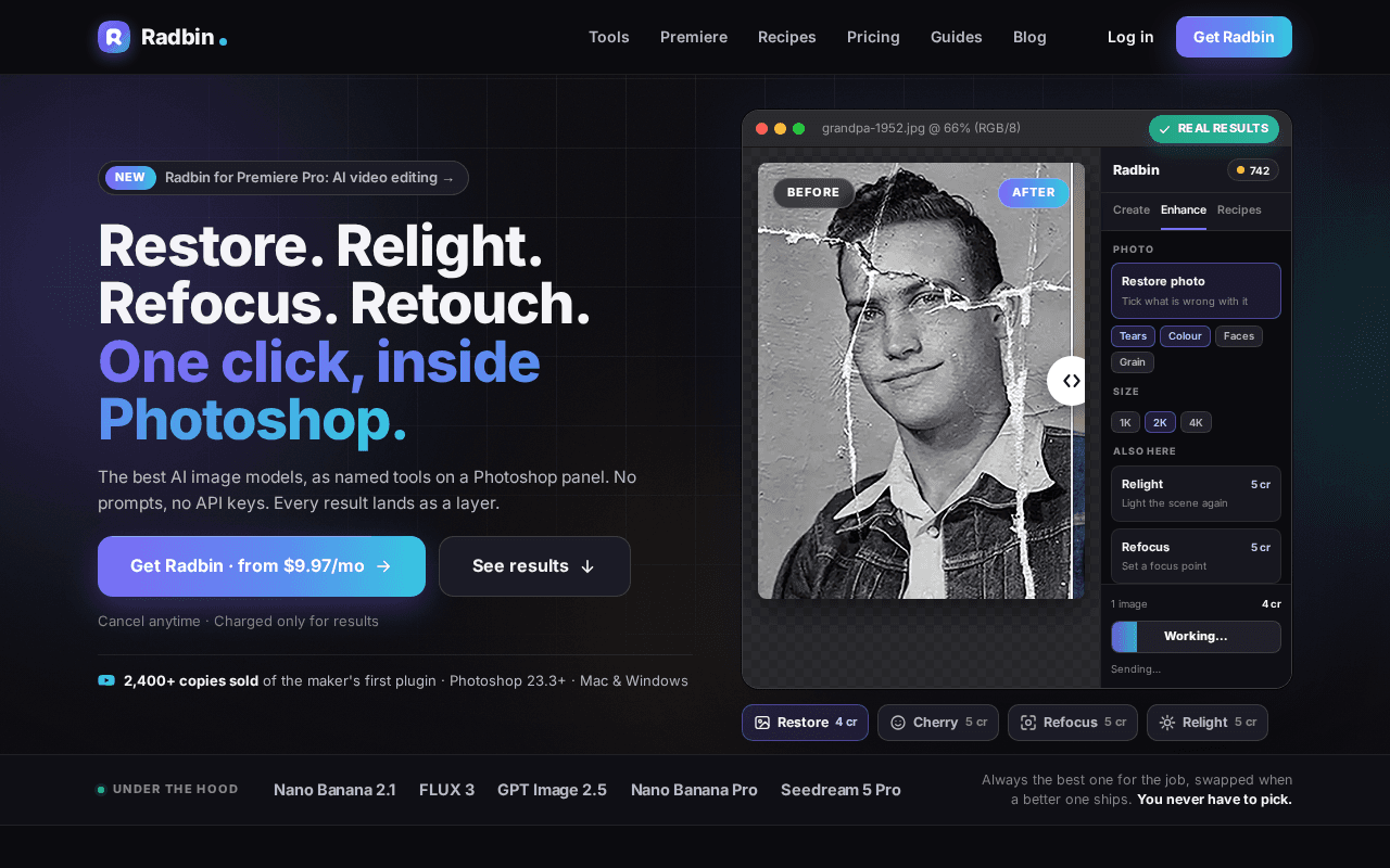 Screenshot of radbin.ai