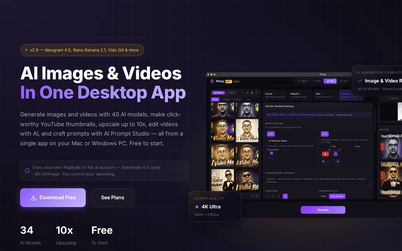 Screenshot of rangy.ai