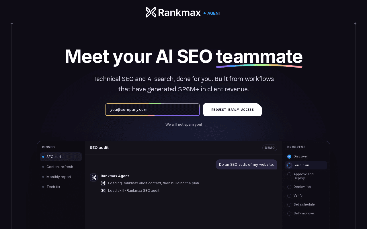 Screenshot of rankmax.ai