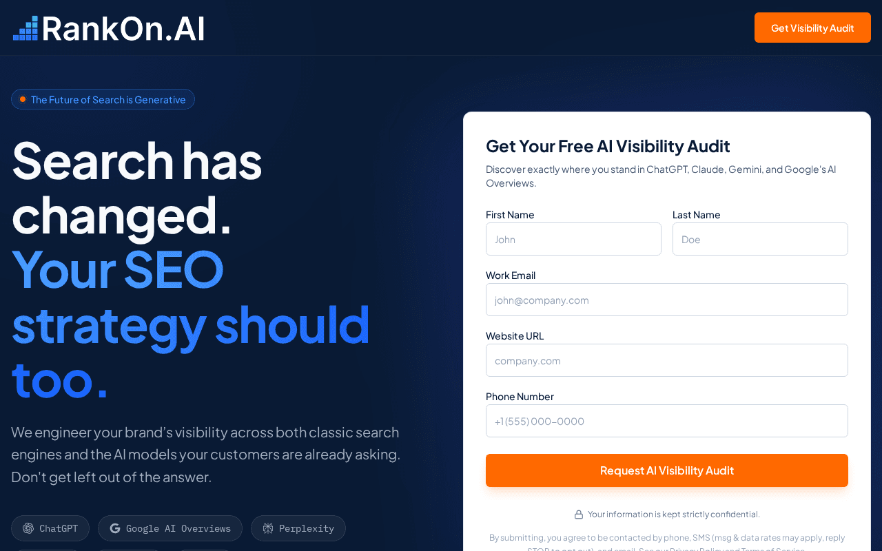 Screenshot of rankon.ai