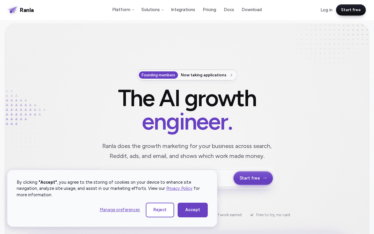 Screenshot of ranla.ai