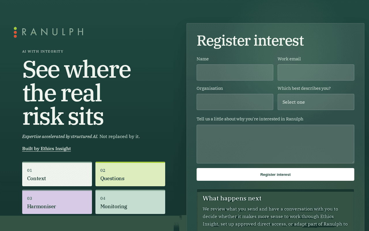 Screenshot of ranulph.ai