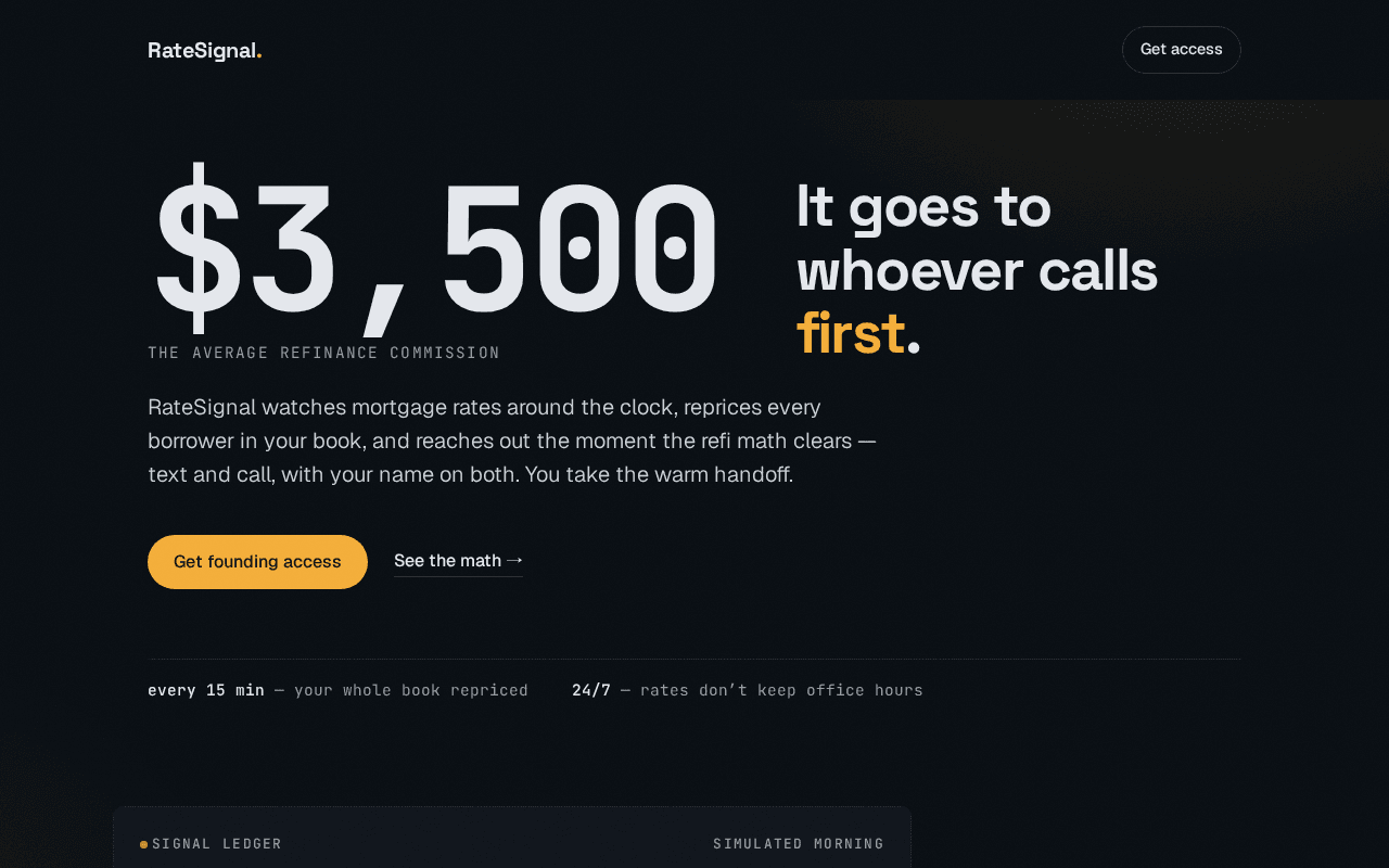 Screenshot of ratesignal.ai