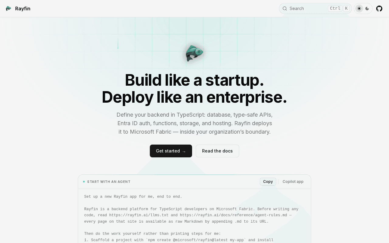 Screenshot of rayfin.ai