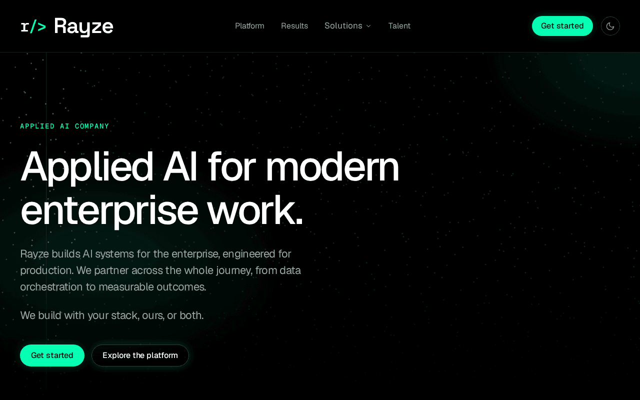 Screenshot of rayzeco.ai