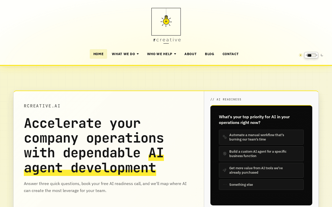 Screenshot of rcreative.ai