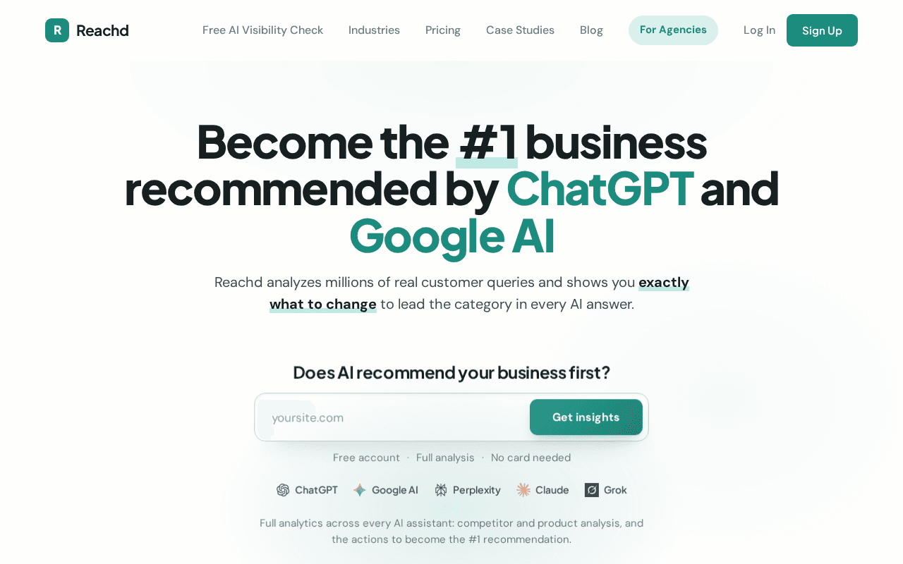 Screenshot of reachd.ai
