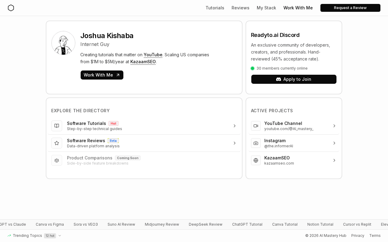 Screenshot of readyto.ai