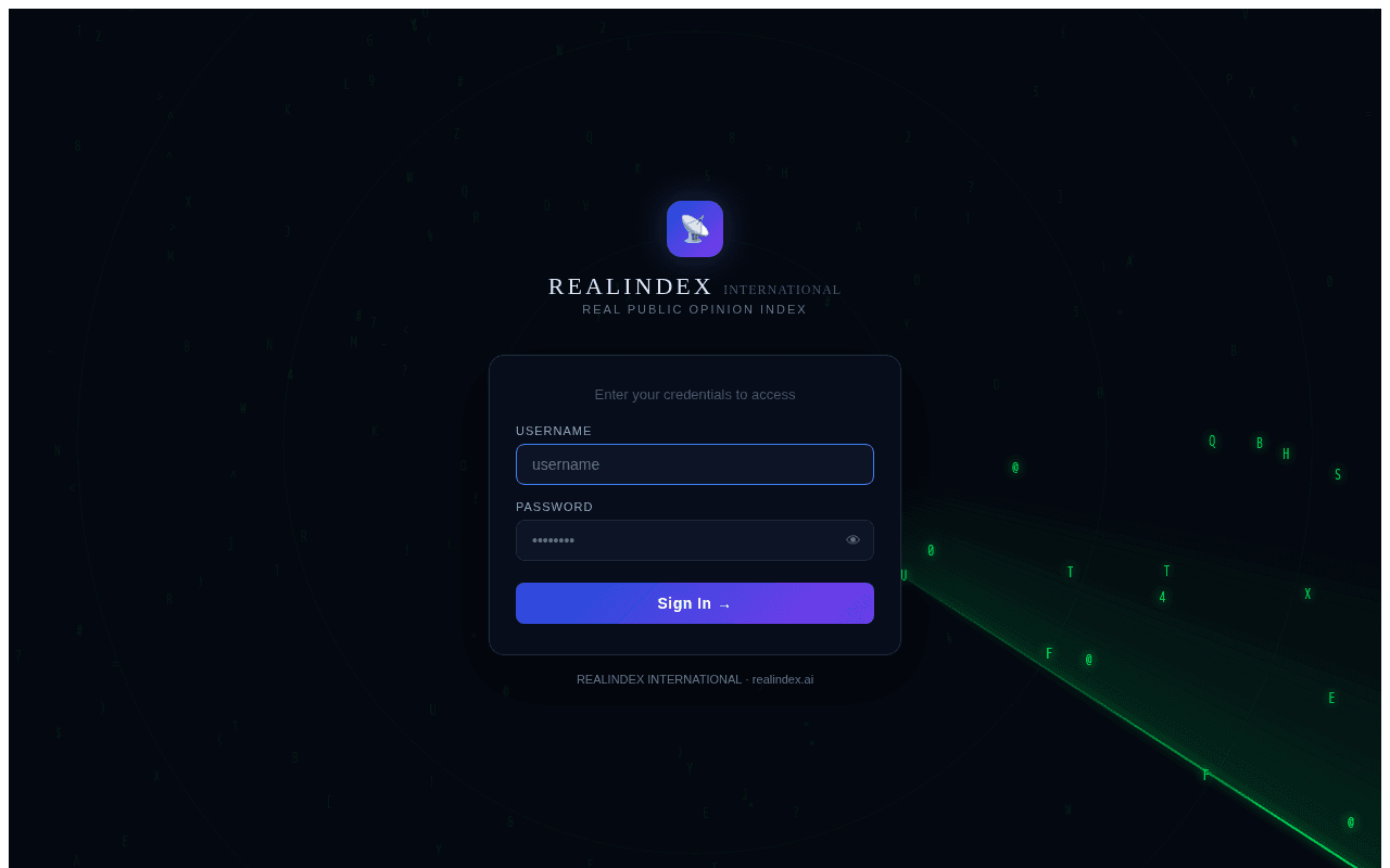 Screenshot of realindex.ai