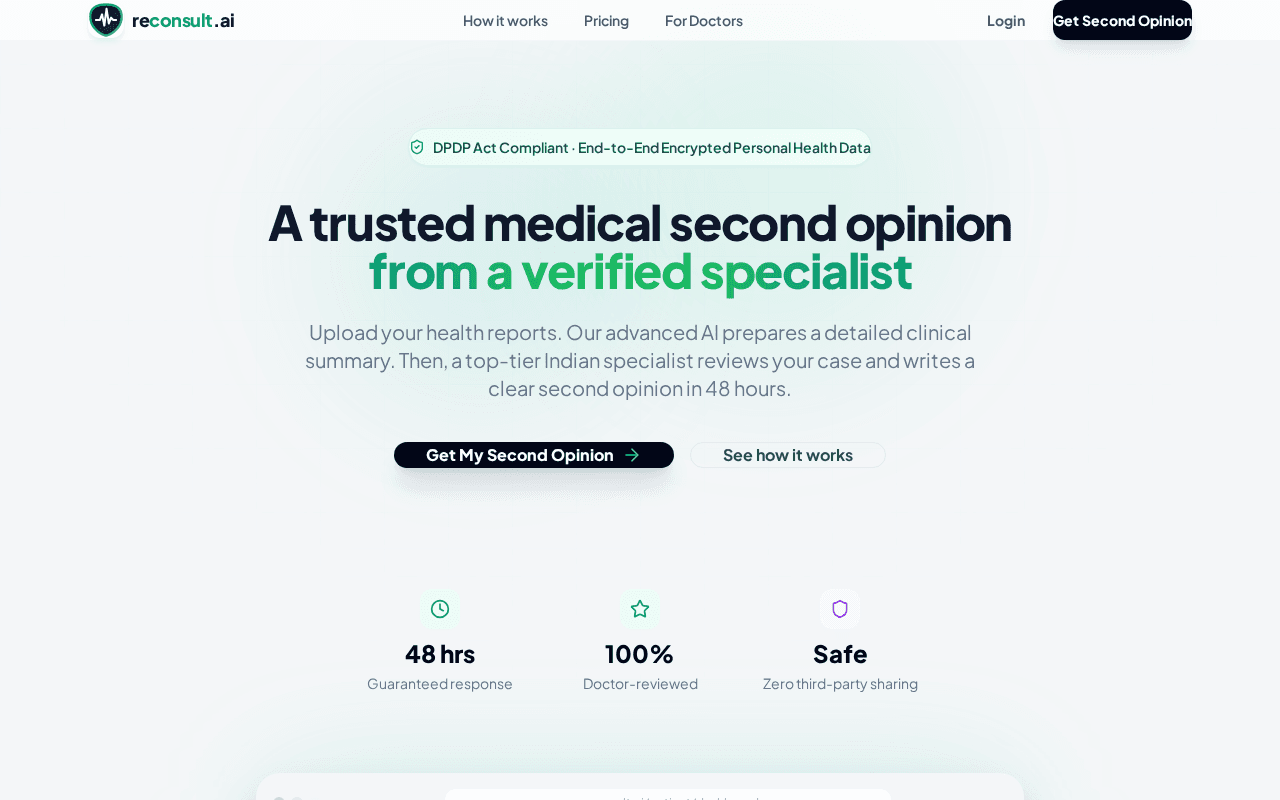 Screenshot of reconsult.ai